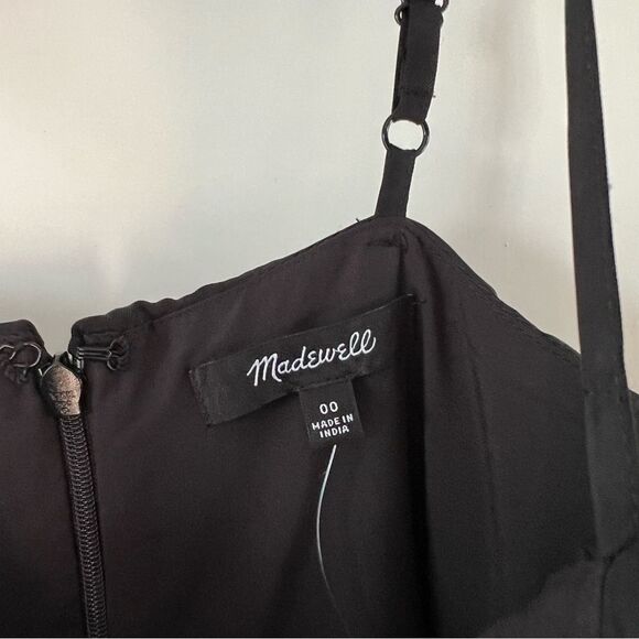 NWT Madewell Madeline Ruched Crop Straight Leg Jumpsuit in True Black - Picture 9 of 10